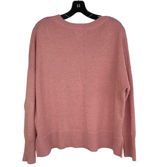 Tahari Pink V-neck Long Sleeve Knit Sweater Cotton Blend Women's Sz XL - Picture 2 of 6